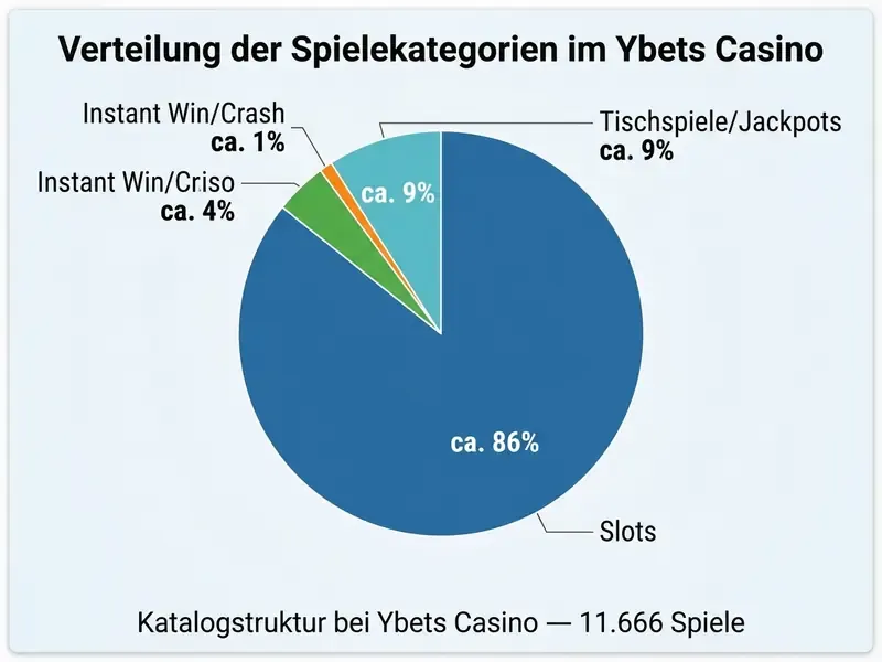 Verteilung der Spielkategorien im Ybets Casino