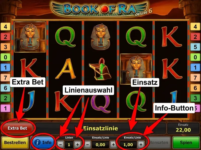 book of ra deluxe 6 slot benutzeroberflaeche bedienelemente